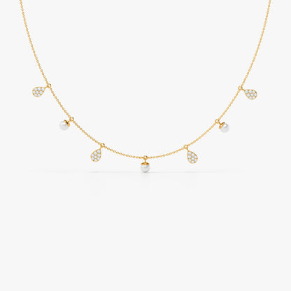 Gold Starlit Fringe Lab Grown Diamond Necklace