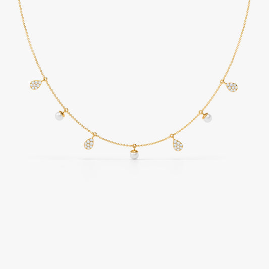 Gold Starlit Fringe Lab Grown Diamond Necklace
