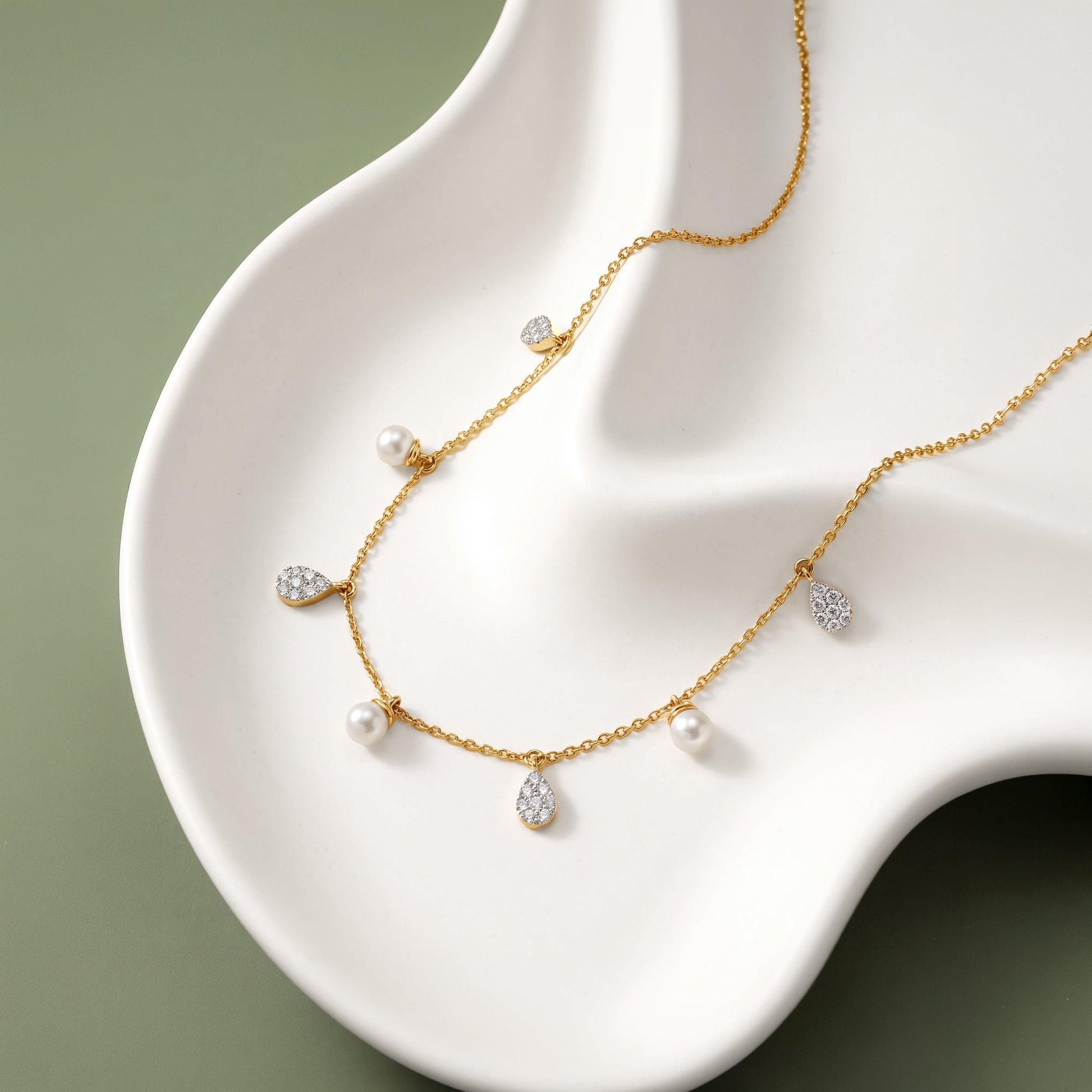 Gold Starlit Fringe Lab Grown Diamond Necklace