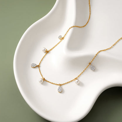 Gold Starlit Fringe Lab Grown Diamond Necklace