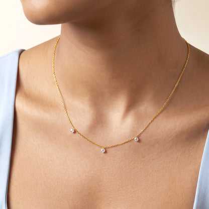 Gold Cassiopee Lab Grown Diamond Necklace