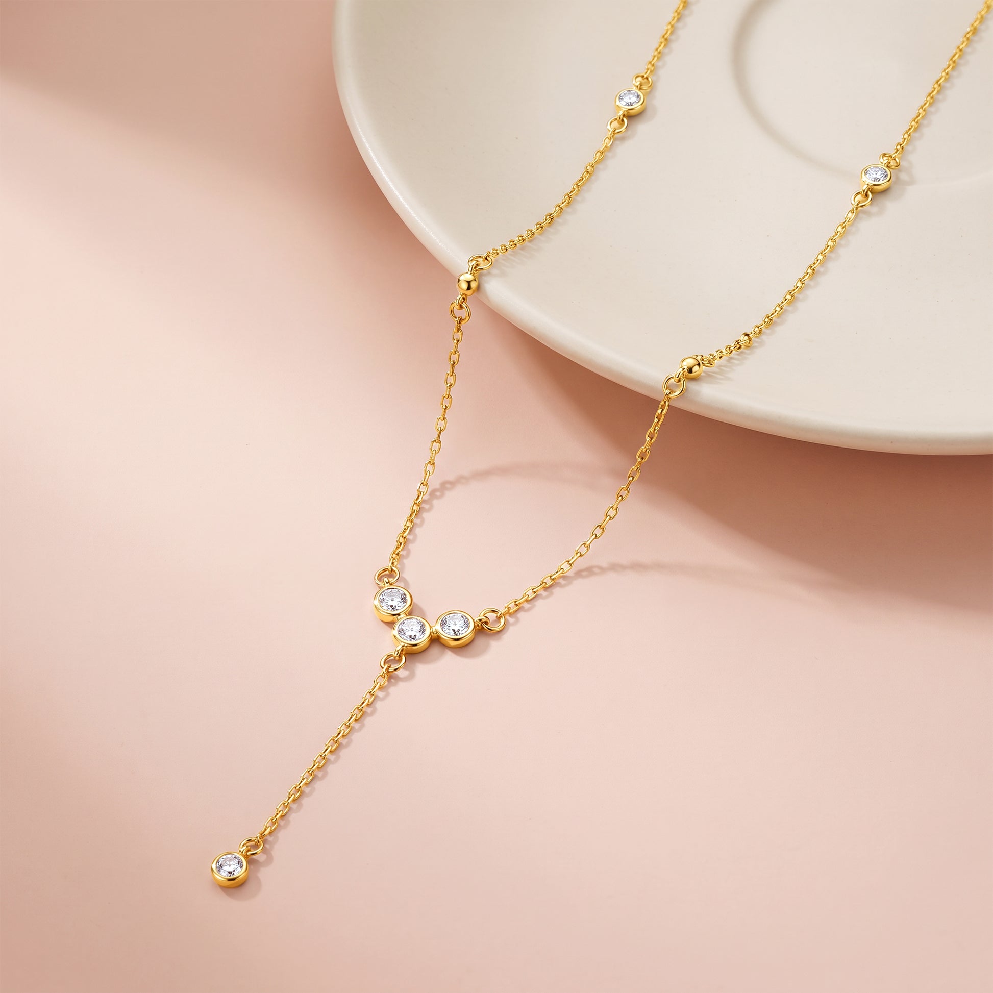 Gold Trellis Glow Lab Grown Diamond Necklace