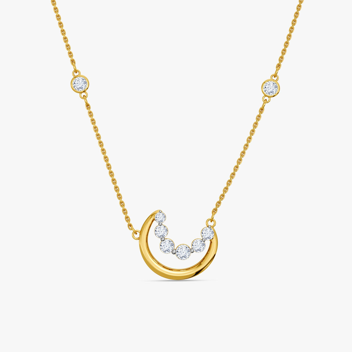 Gold Moonbeam Shine Lab Grown Diamond Necklace
