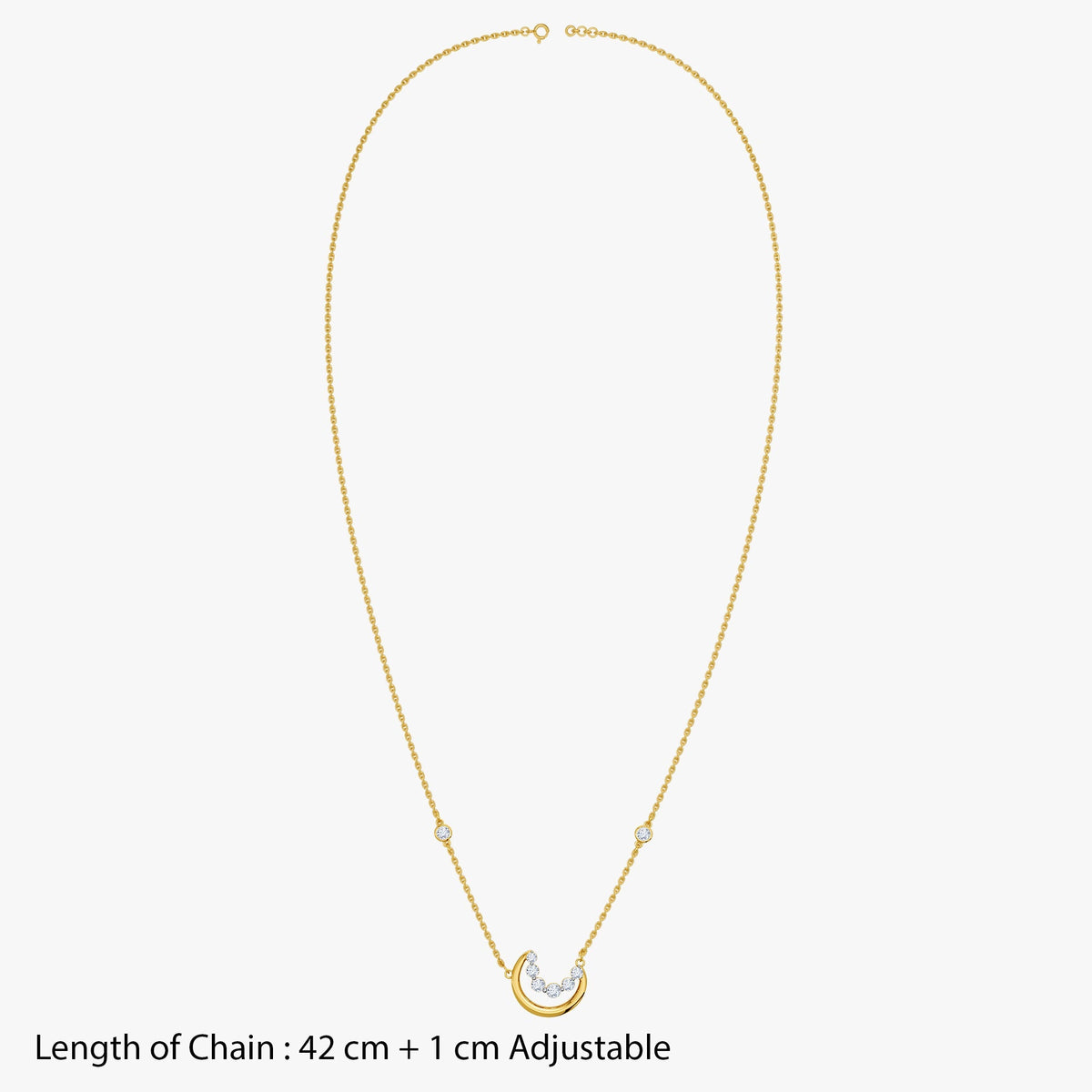 Gold Moonbeam Shine Lab Grown Diamond Necklace