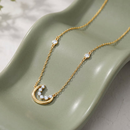 Gold Moonbeam Shine Lab Grown Diamond Necklace