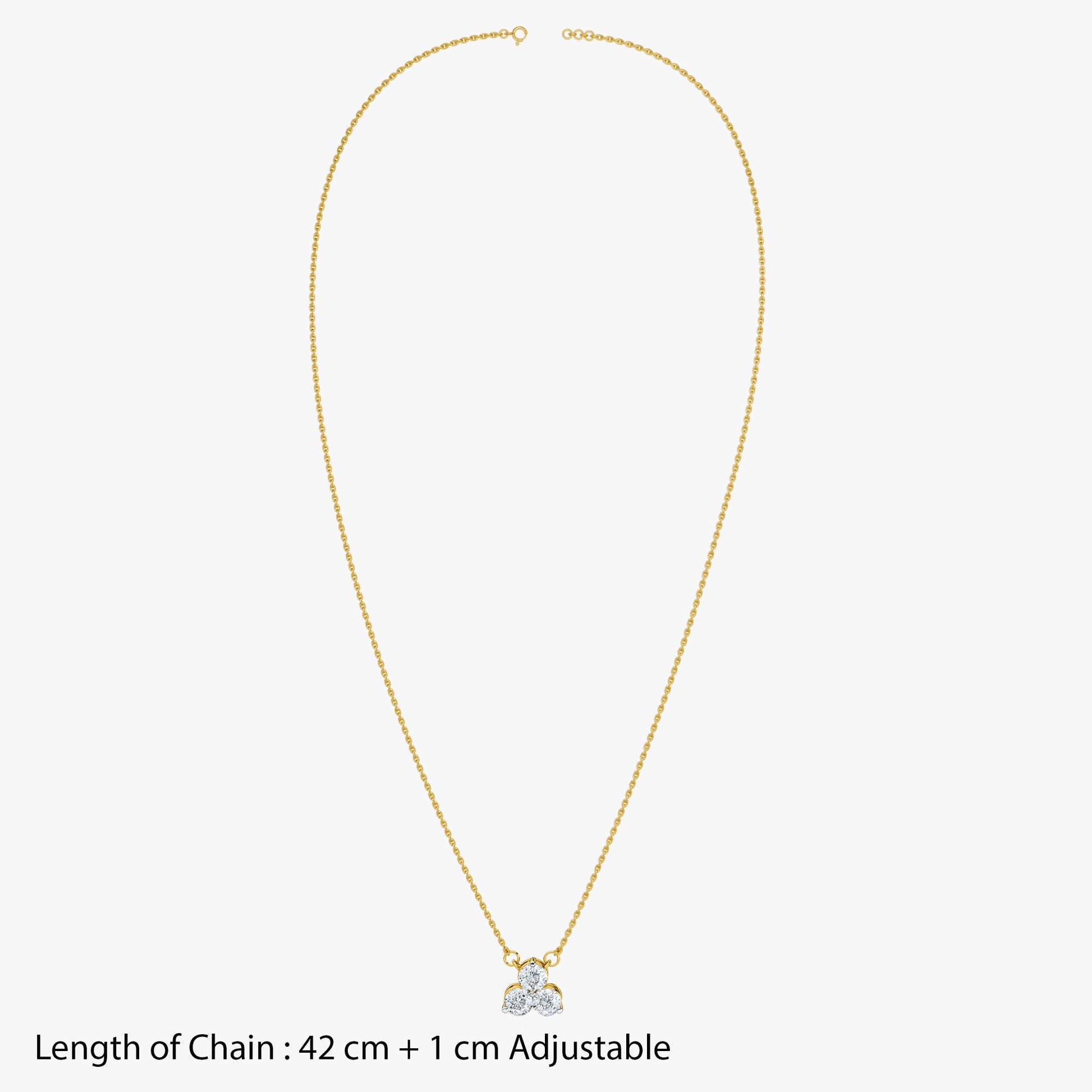 Gold Trio Grace Lab Grown Diamond Necklace
