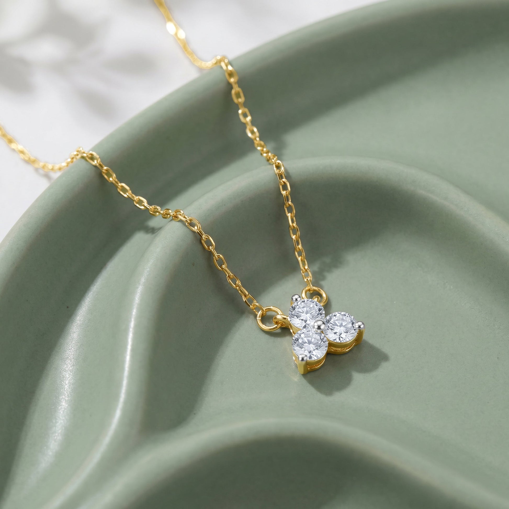 Gold Trio Grace Lab Grown Diamond Necklace
