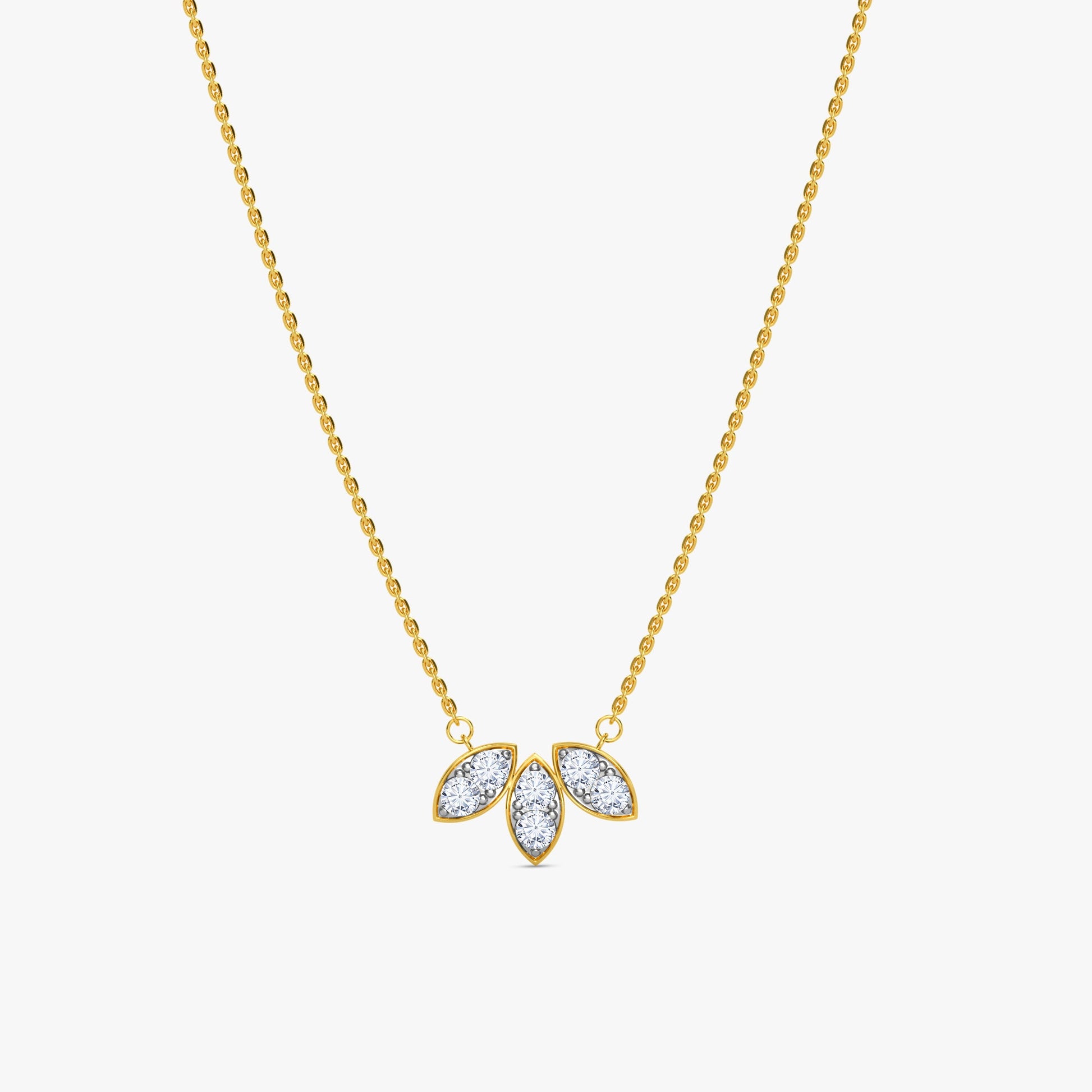 Gold  Marquise Trio Lab Grown Diamond Necklace