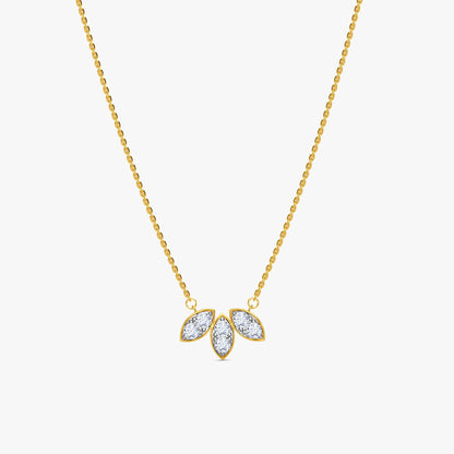 Gold  Marquise Trio Lab Grown Diamond Necklace