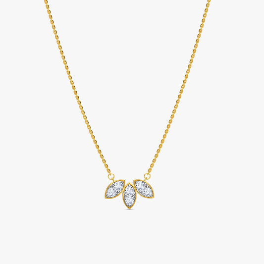 Gold  Marquise Trio Lab Grown Diamond Necklace