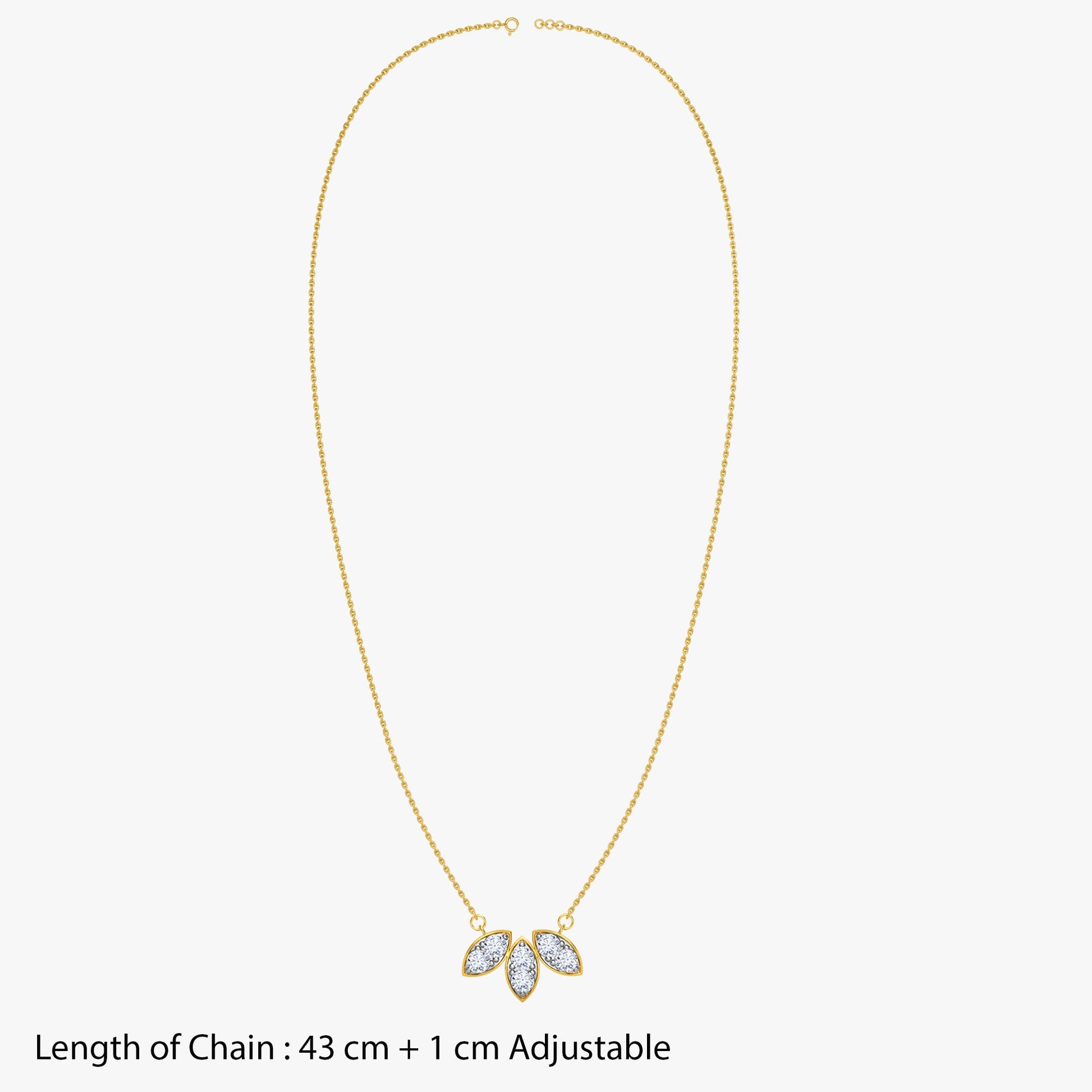 Gold  Marquise Trio Lab Grown Diamond Necklace