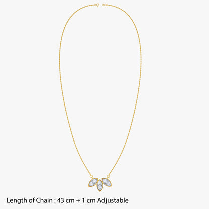 Gold  Marquise Trio Lab Grown Diamond Necklace