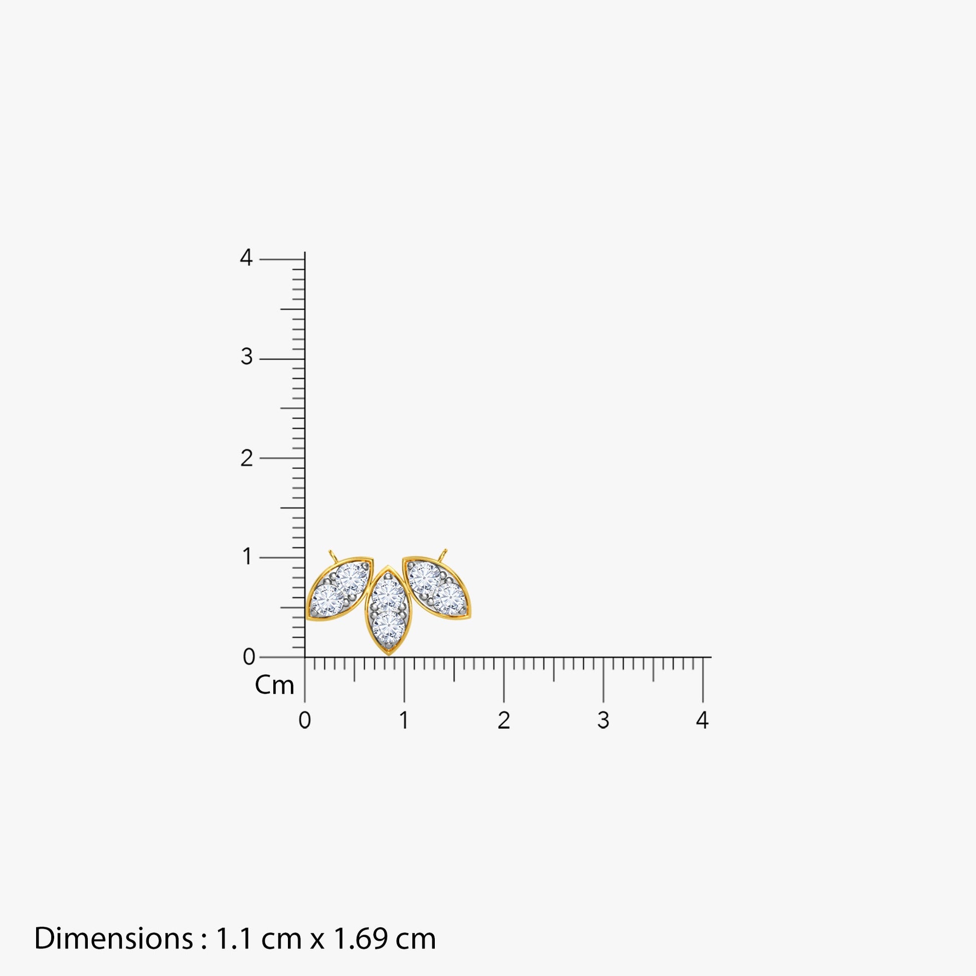 Gold  Marquise Trio Lab Grown Diamond Necklace