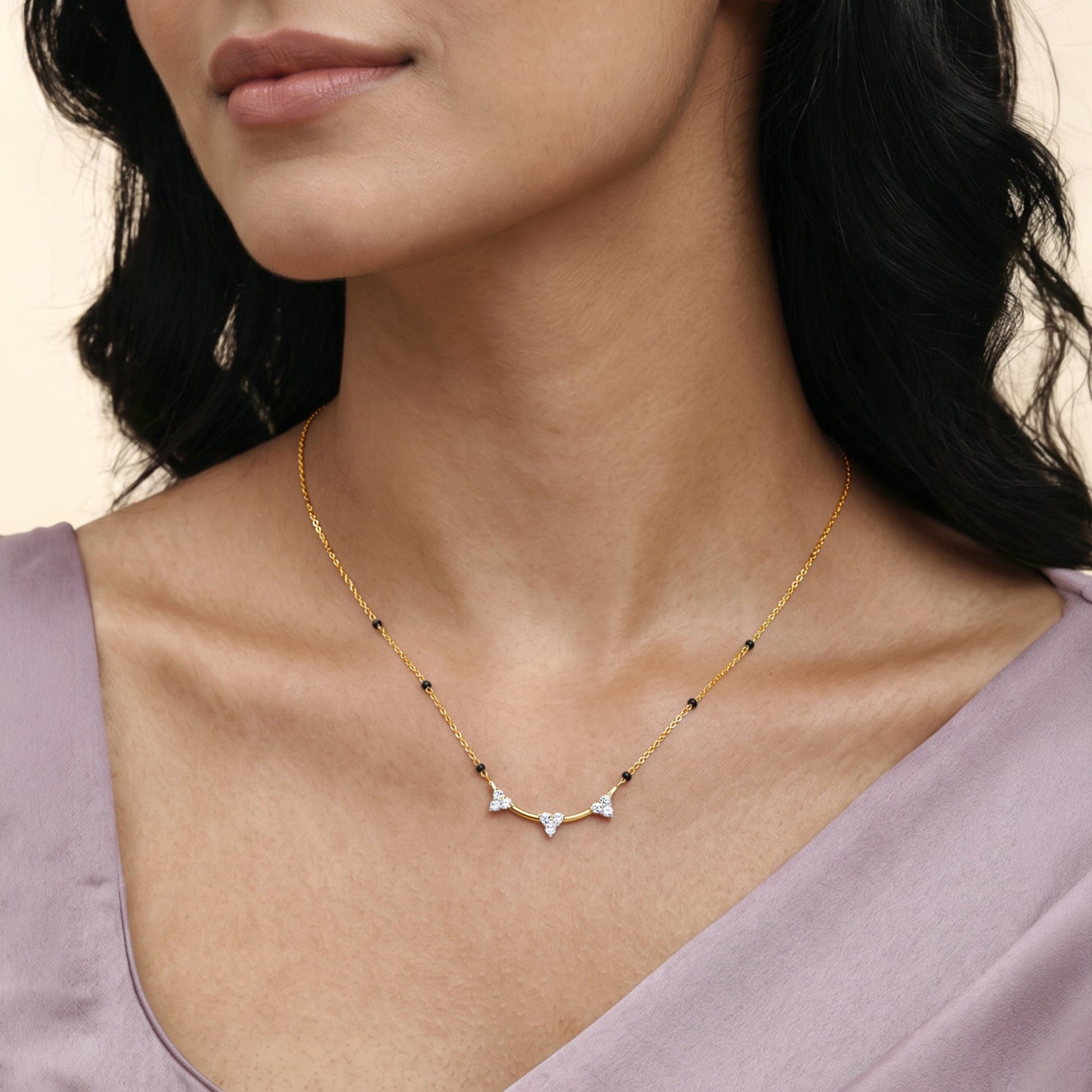 Gold Anant Leher Lab Grown Diamond Mangalsutra