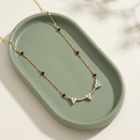 Gold Anant Leher Lab Grown Diamond Mangalsutra