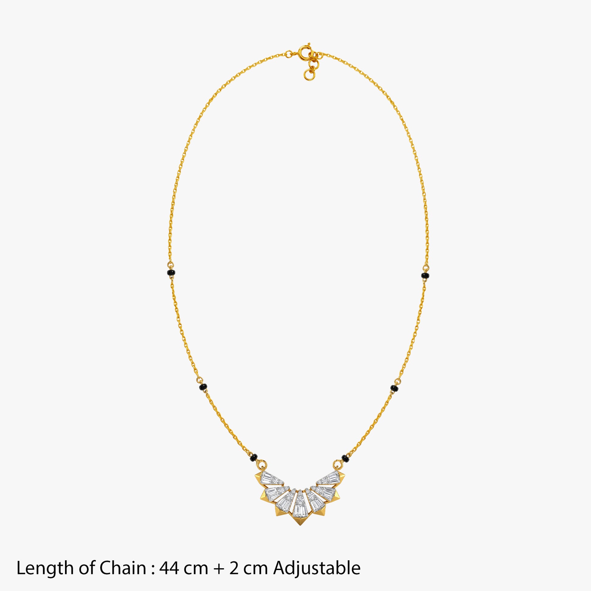 Gold Sunray Spokes Lab Grown Diamond Mangalsutra
