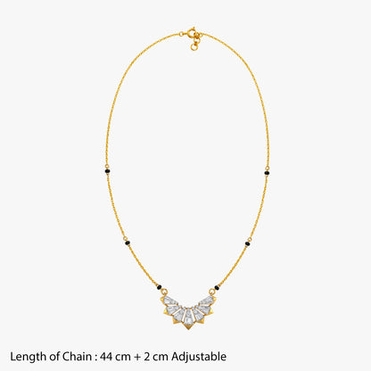 Gold Sunray Spokes Lab Grown Diamond Mangalsutra
