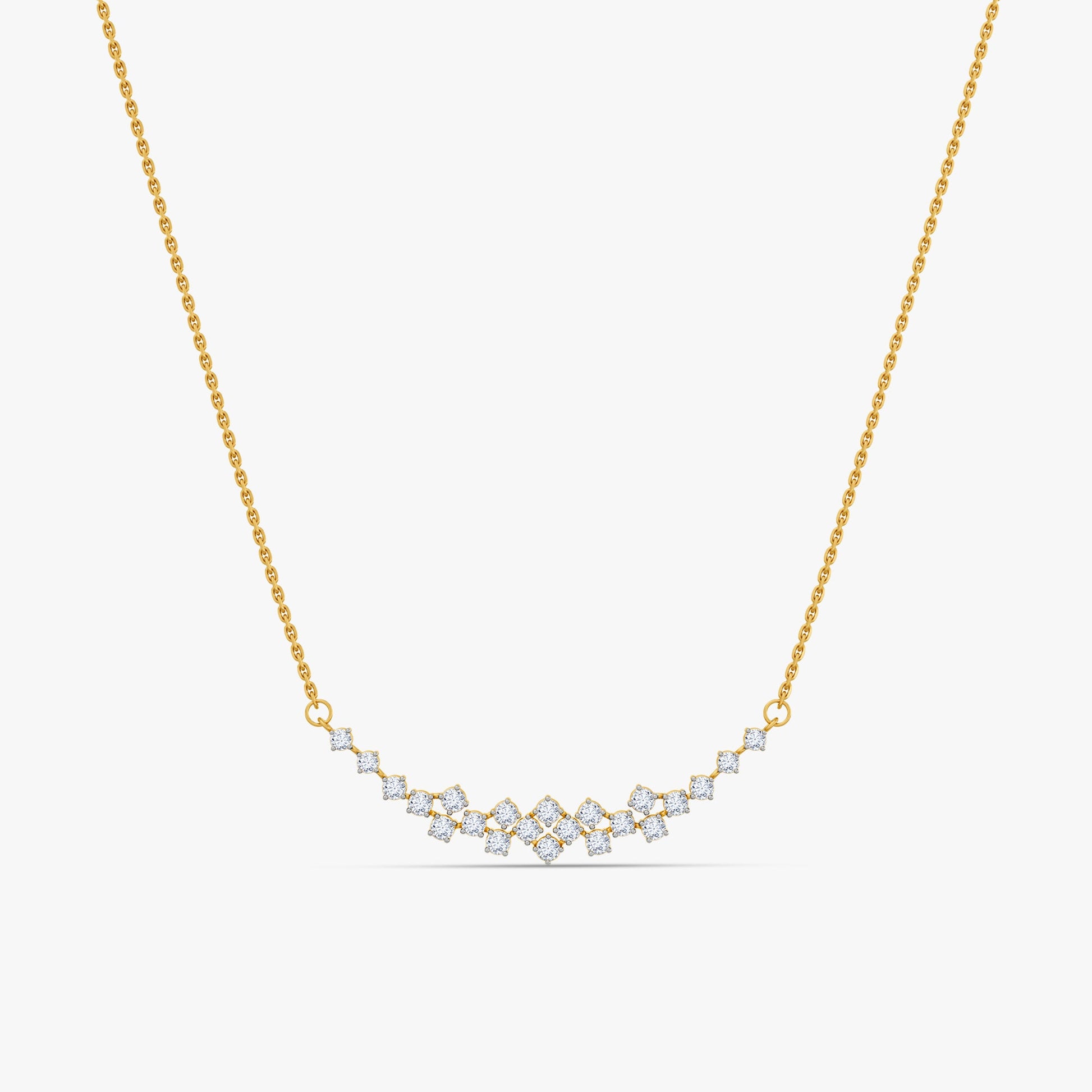 Gold Aurora Cascade Lab Grown Diamond Necklace