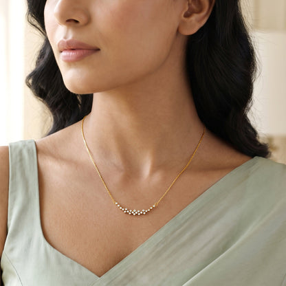 Gold Aurora Cascade Lab Grown Diamond Necklace
