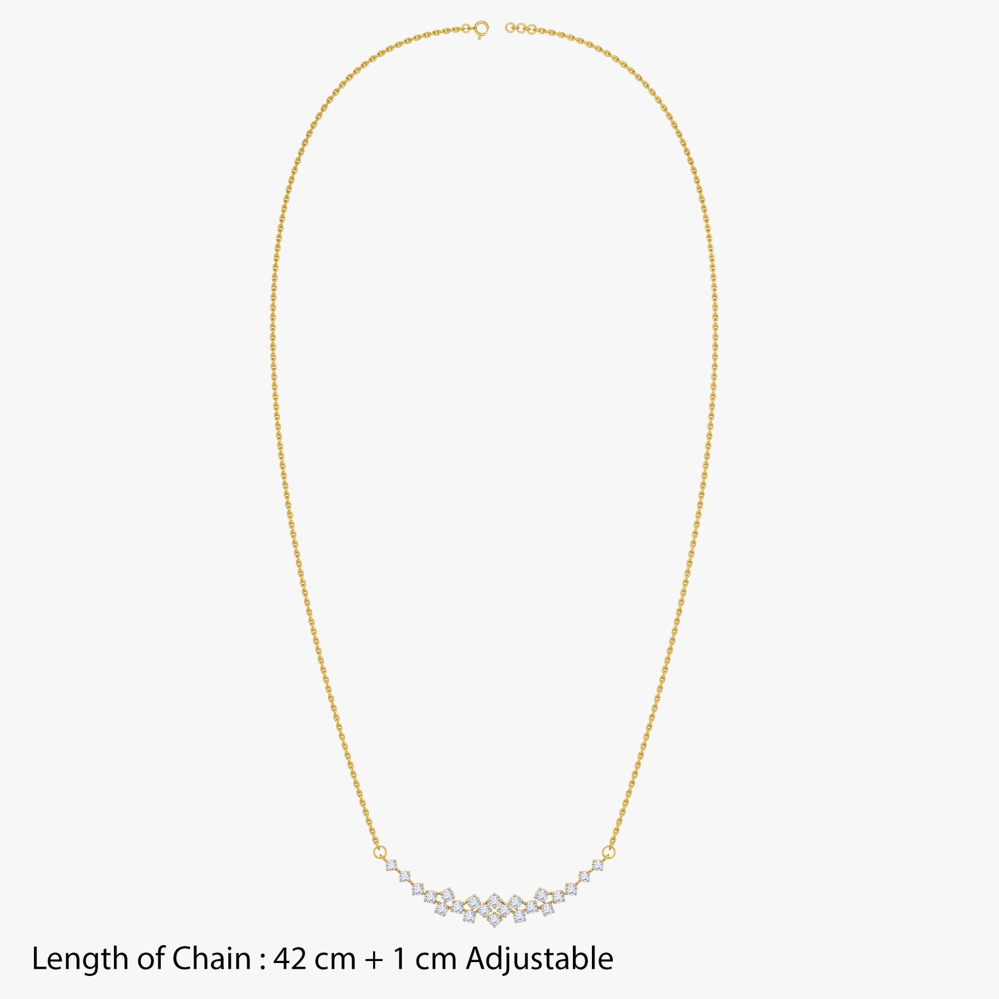 Gold Aurora Cascade Lab Grown Diamond Necklace
