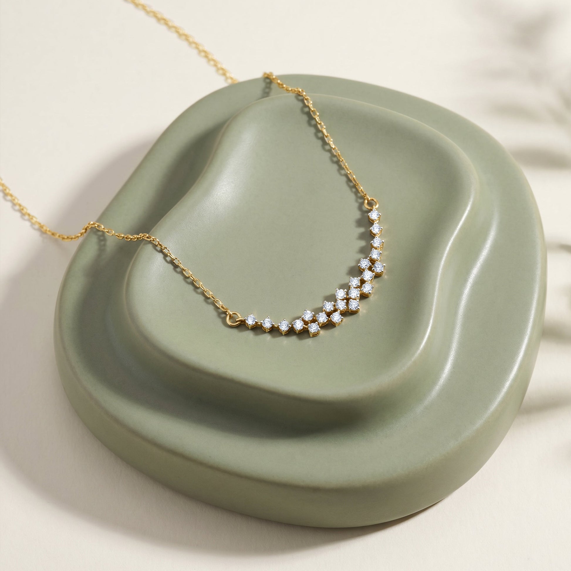 Gold Aurora Cascade Lab Grown Diamond Necklace