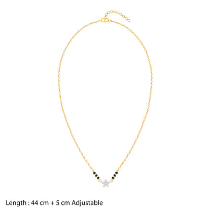 18k Gold Floral Flare Diamond Mangalsutra