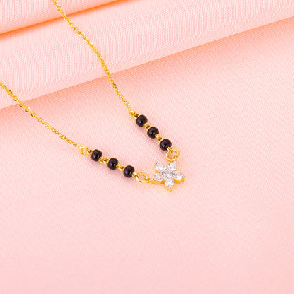 18k Gold Floral Flare Diamond Mangalsutra