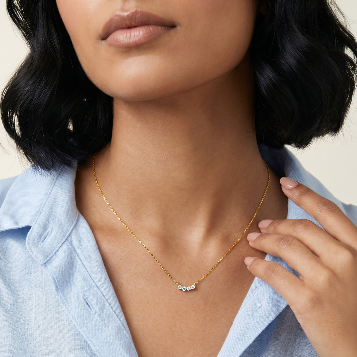Gold Stardust Flow Lab Grown Diamond Necklace