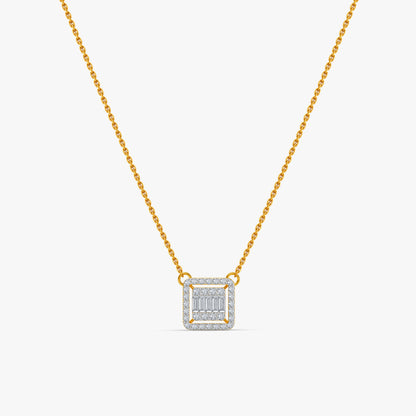 Gold Daily Square Lab Grown Diamond Necklace