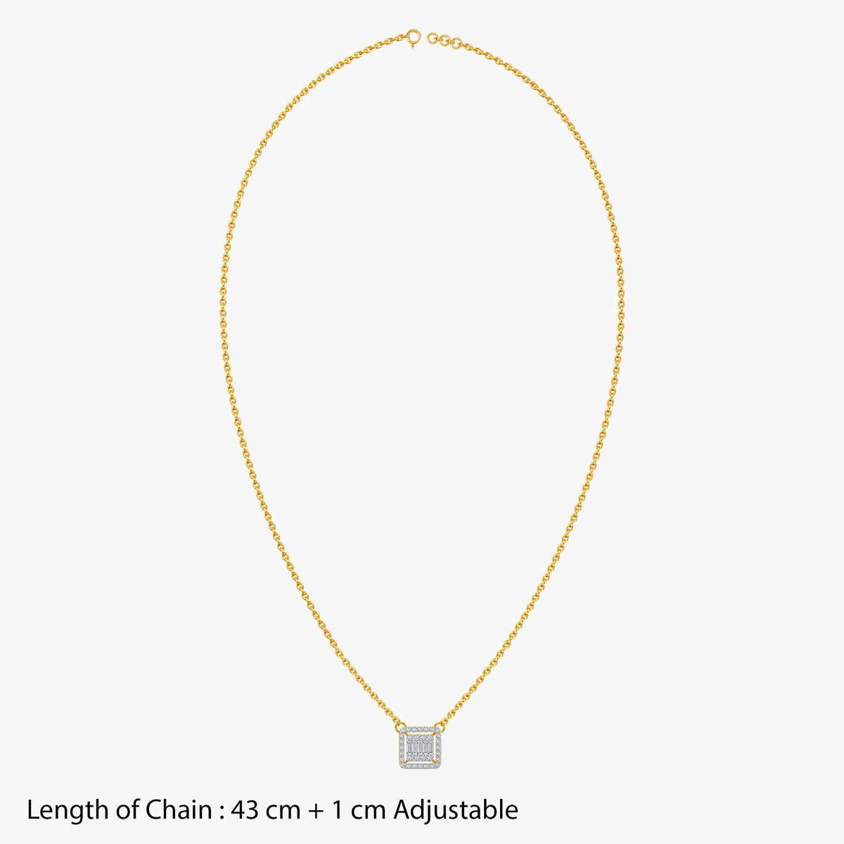 Gold Daily Square Lab Grown Diamond Necklace