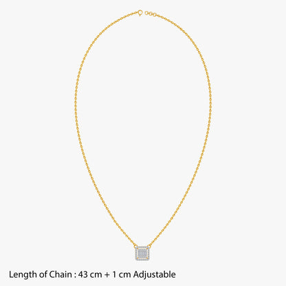 Gold Daily Square Lab Grown Diamond Necklace
