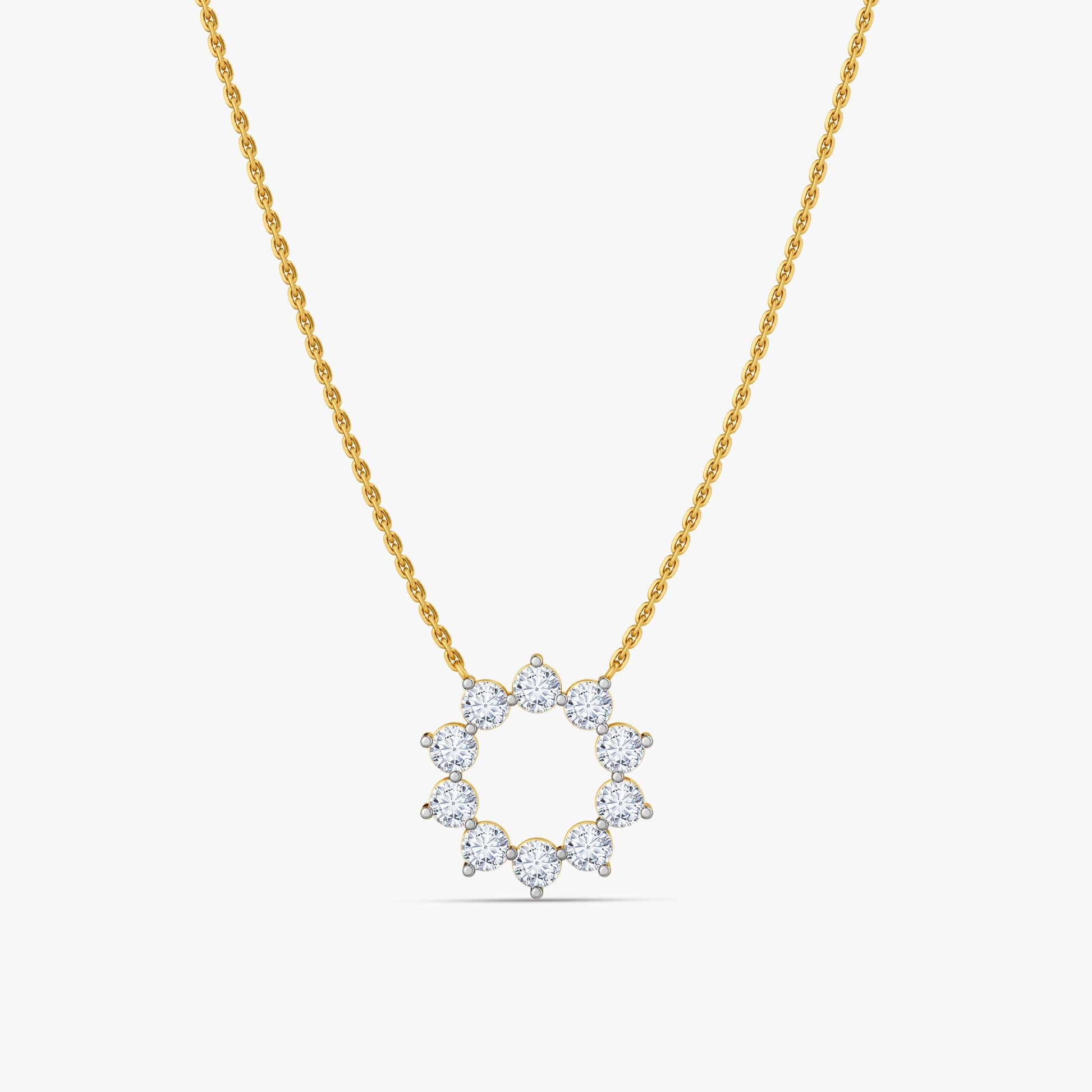 Gold Aurora Blossom Lab Grown Diamond Necklace