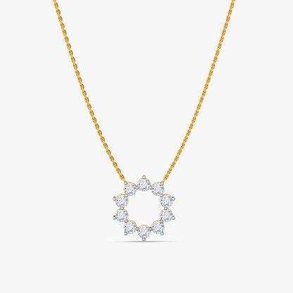 Gold Aurora Blossom Lab Grown Diamond Necklace