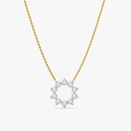 Gold Aurora Blossom Lab Grown Diamond Necklace
