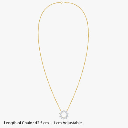Gold Aurora Blossom Lab Grown Diamond Necklace