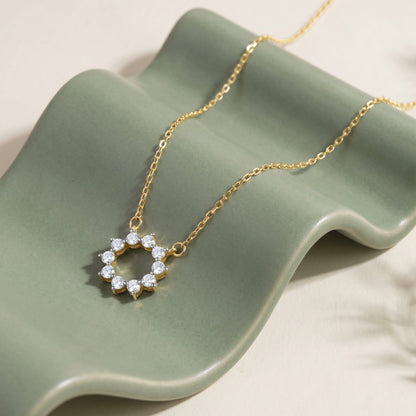 Gold Aurora Blossom Lab Grown Diamond Necklace