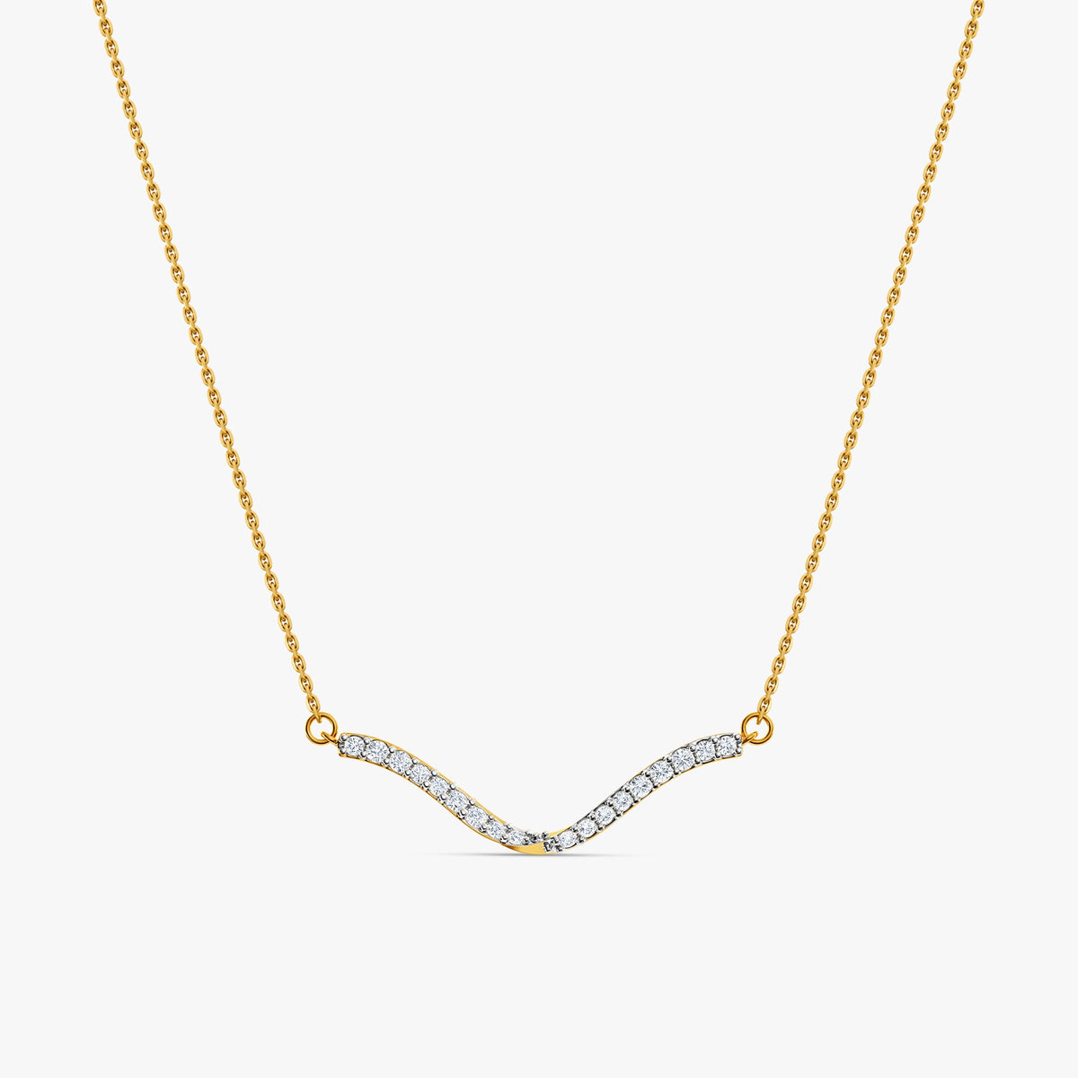 Gold Swirl of Light Lab Grown Diamond Necklace