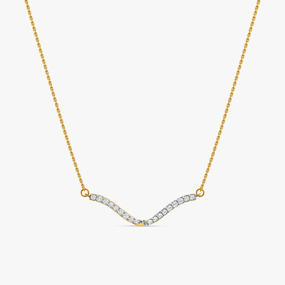Gold Swirl of Light Lab Grown Diamond Necklace