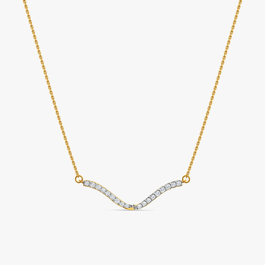Gold Swirl of Light Lab Grown Diamond Necklace