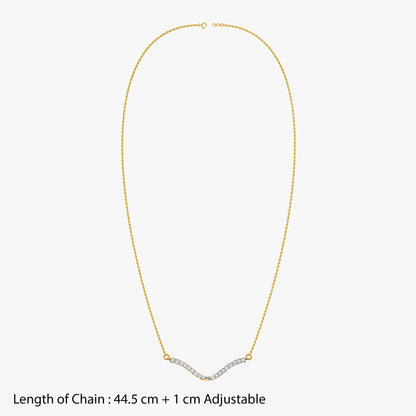 Gold Swirl of Light Lab Grown Diamond Necklace