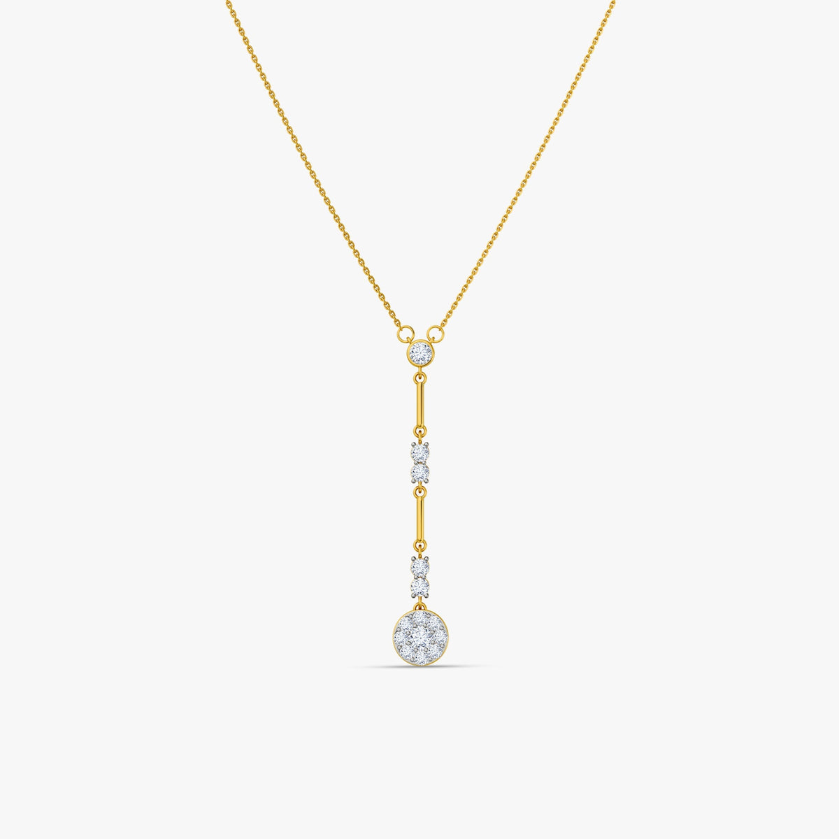 Gold Fleur Cascade Lab Grown Diamond Necklace