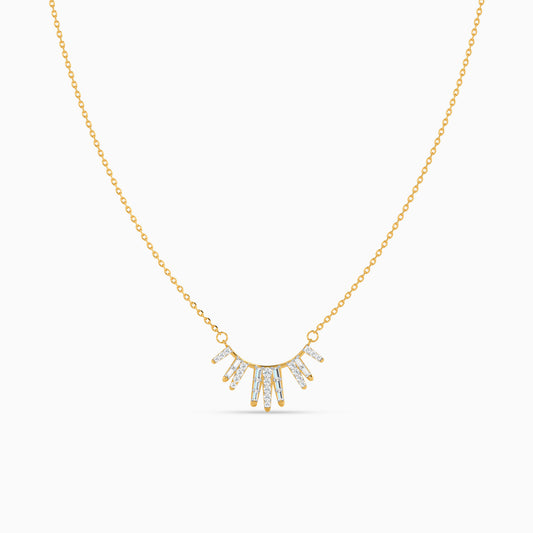 Gold Sunray Luxe Lab Grown Diamond Necklace