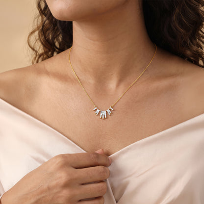 Gold Sunray Luxe Lab Grown Diamond Necklace
