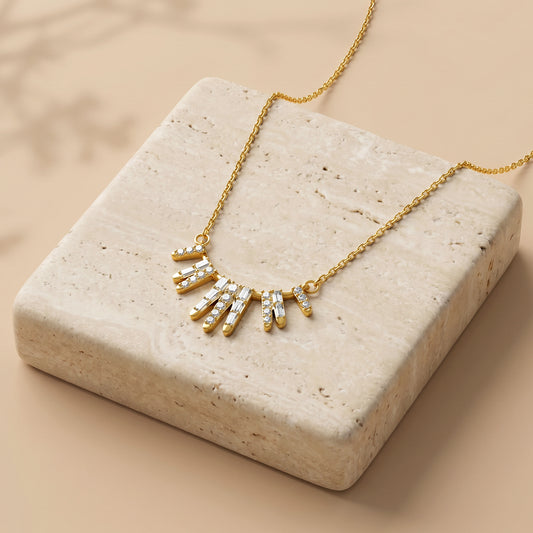 Gold Sunray Luxe Lab Grown Diamond Necklace