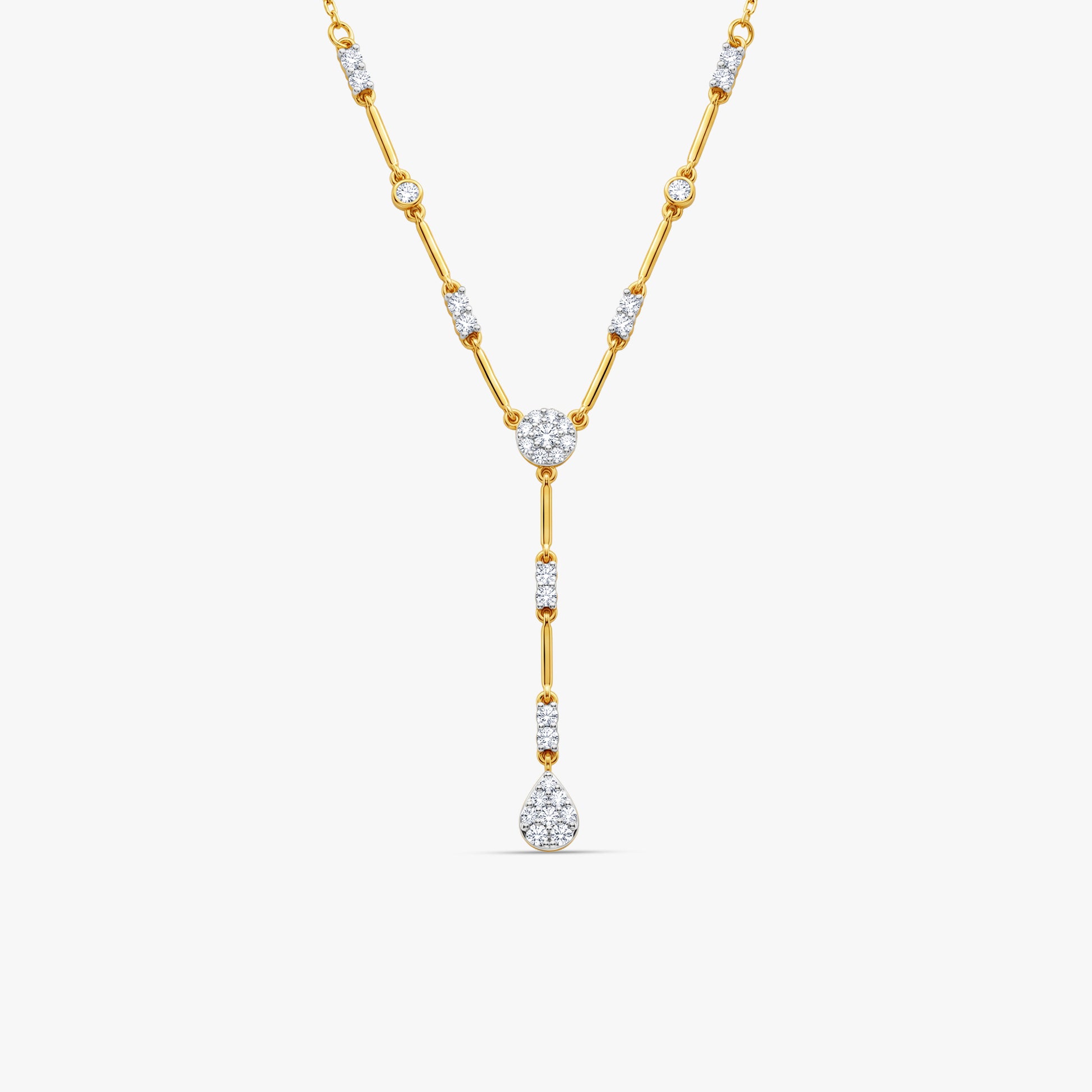 Gold Teardrop Trellis Lab Grown Diamond Necklace