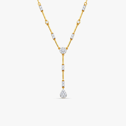 Gold Teardrop Trellis Lab Grown Diamond Necklace
