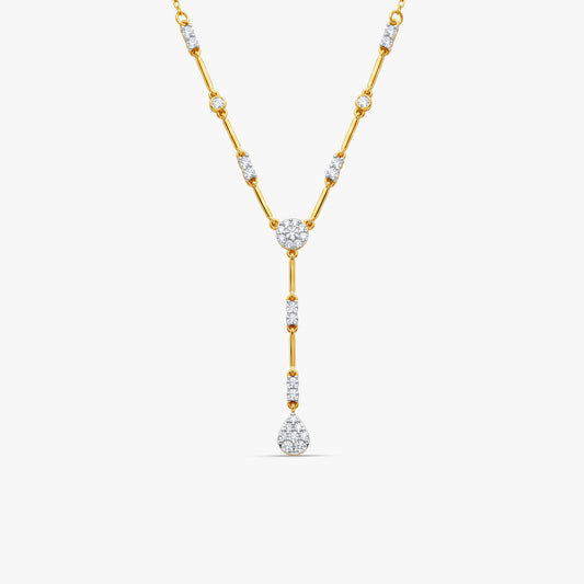 Gold Teardrop Trellis Lab Grown Diamond Necklace