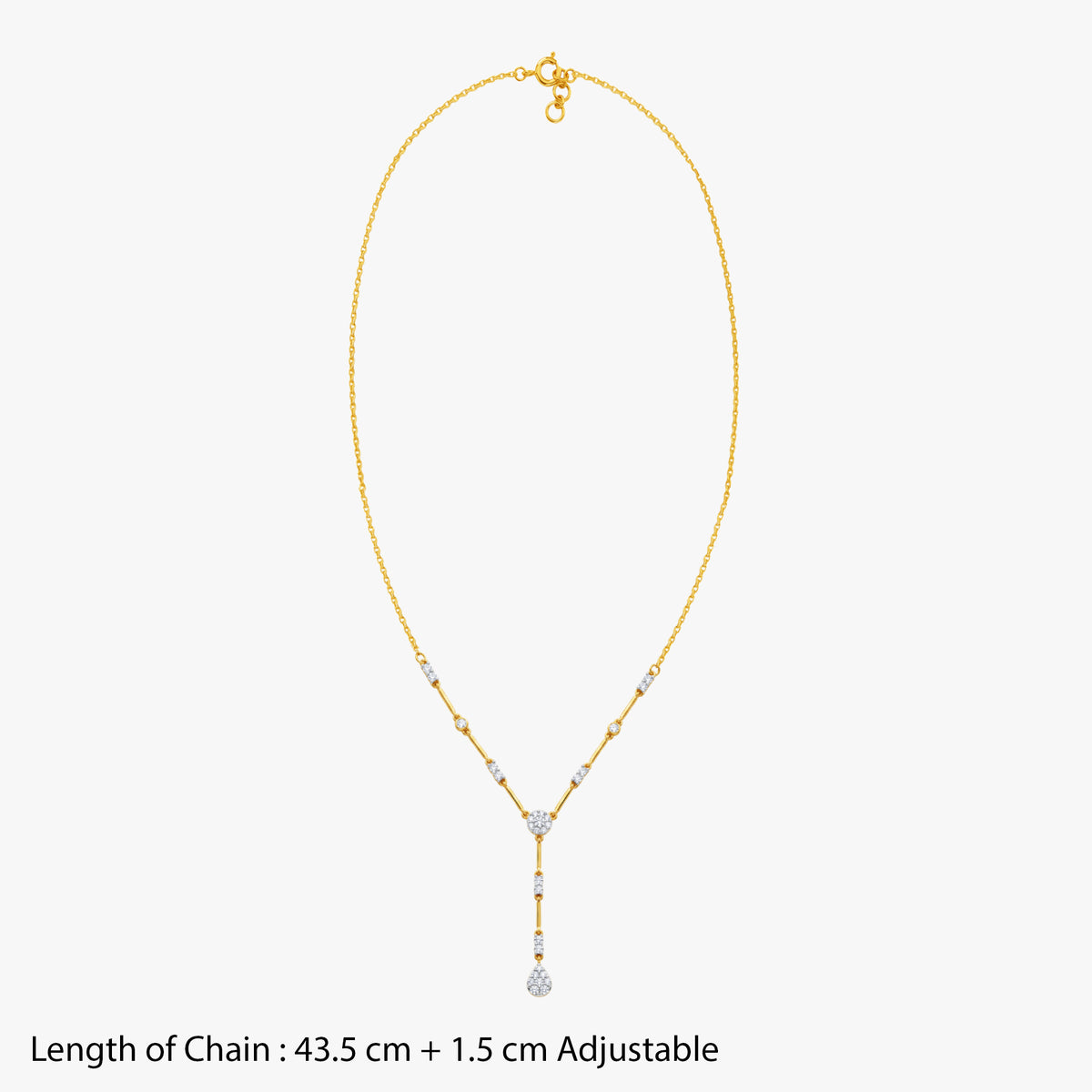 Gold Teardrop Trellis Lab Grown Diamond Necklace