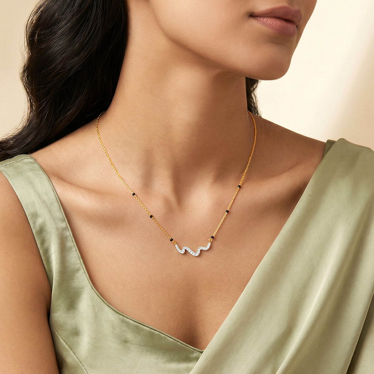 Gold Prapti Lab Grown Diamond Mangalsutra