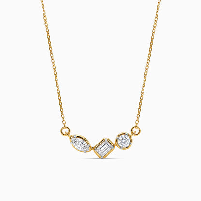 Gold Trilogy Cuts Lab Grown Diamond Necklace